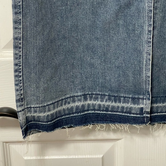 Happily Gray Denim High Front Slit Midi Light Weight Wash Raw Hem Size 11/29 - Picture 4 of 6